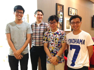 trio of English students Korn, Pol-pol and Karn